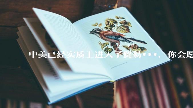 中美已经实质上进入了贸易***，你会愿意为此做什么？